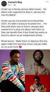 Why Omah Lay Didn't Tweet "With You" By Davido ft Himself: Serious Drama Exposed
