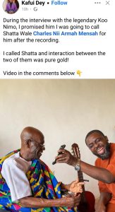 LEGENDARY MUSICIAN Agya Koo Nimo Mentions Shatta Wale In His Final Wish: READ MORE