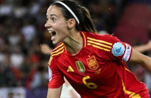 Aitana Bonmati celebrates after scoring the winning goal against Germany in the Euro 2025 semi-final. Ask ChatGPT