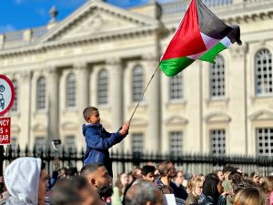 French President Emmanuel Macron addressing media, symbolising France’s recognition of the State of Palestine.Ask ChatGPT
