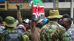 Protesters gather across Nairobi during the 2025 Saba Saba protests, defying roadblocks and police lockdowns to voice anger at President Ruto’s leadership.