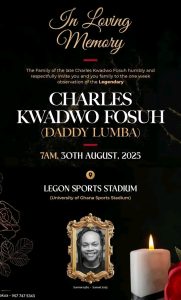 Daddy Lumba: The Fosuh and Allied Families to Observe One-Week Observation for Charles Kwadwo Fosu