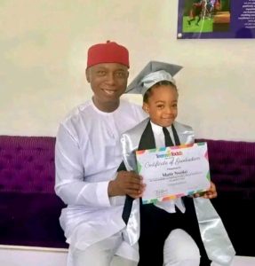 Regina Daniels and Ned Nwoko's son Munir graduates from nursery school