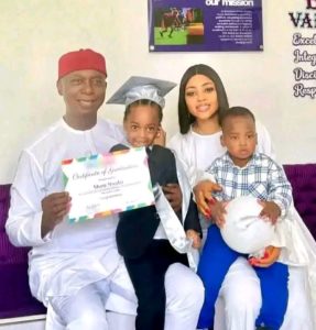 Regina Daniels and Ned Nwoko's son Munir graduates from nursery school