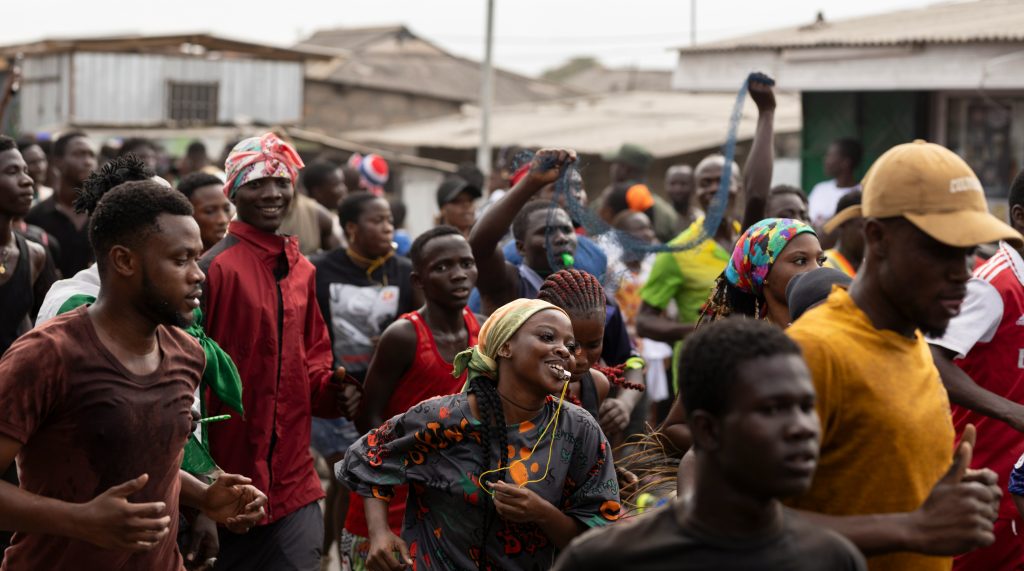 Nigerian soldiers on patrol in a conflict-affected village in Benue State.