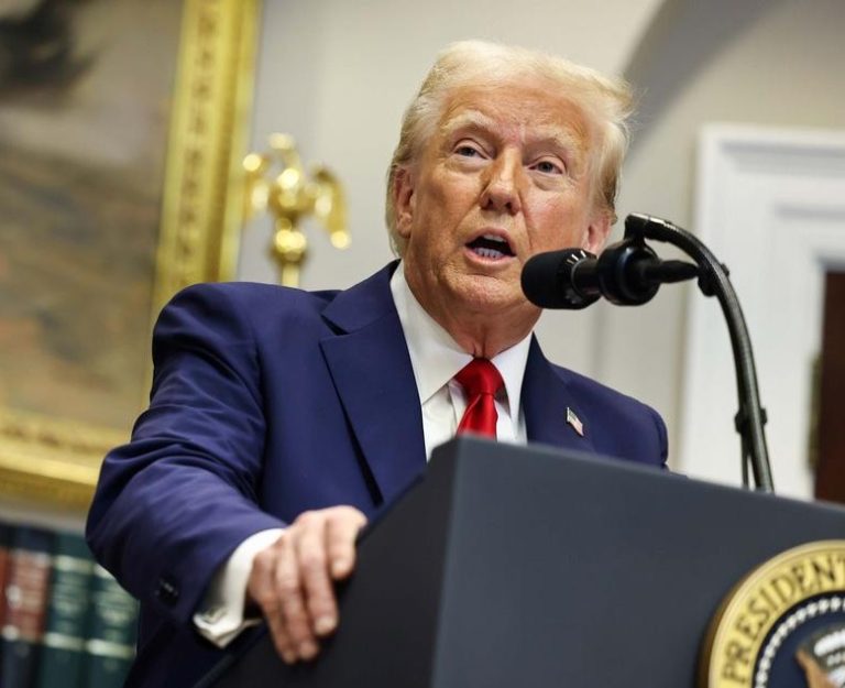 President Donald Trump speaks at a press conference in Scotland, warning Russia over Ukraine ceasefire delays.
