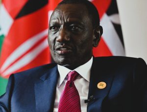 Screenshot of a deepfake video falsely showing President William Ruto announcing his resignation amid public unrest in Kenya.