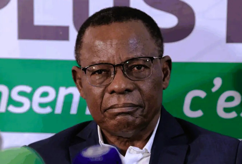 Maurice Kamto addresses supporters during a past political rally in Cameroon.