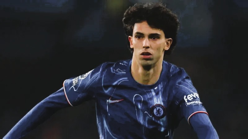 Joao Felix in Chelsea kit during a match before his transfer to Al-Nassr was agreed.