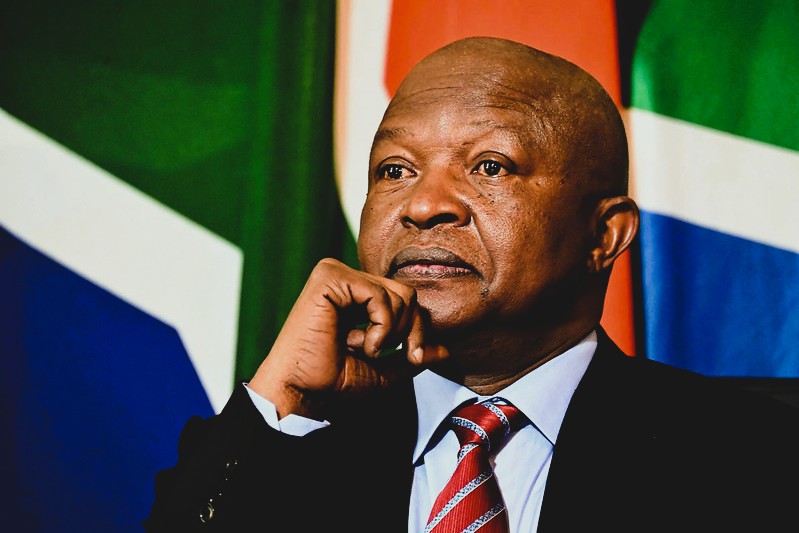 A photo of David Mabuza, former Deputy President of South Africa, delivering a speech during his term in office.