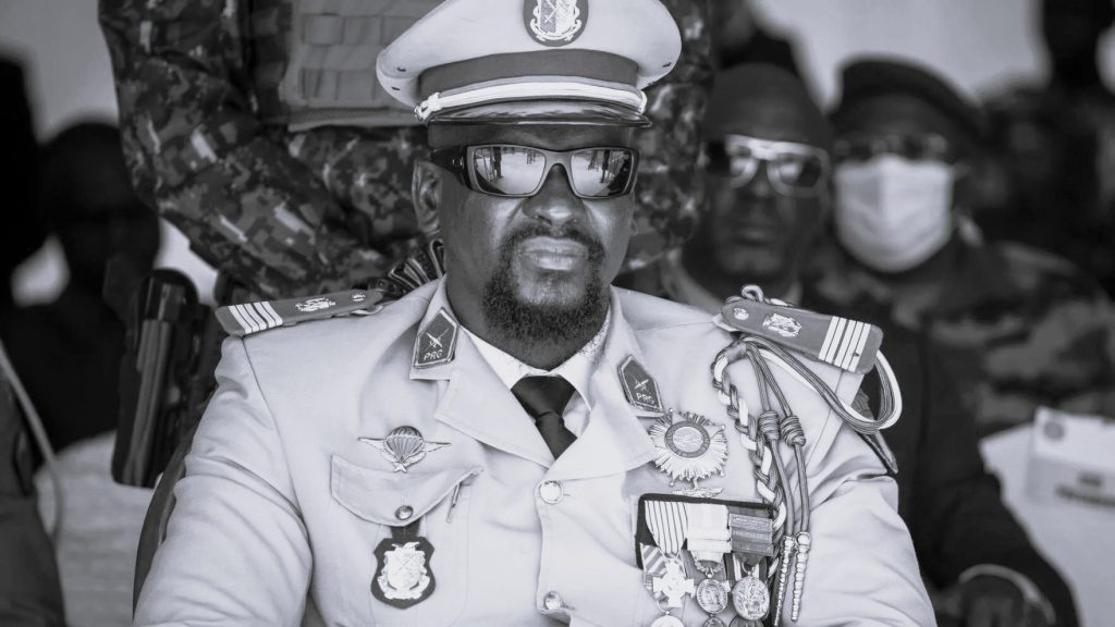 General Mamady Doumbouya receives a copy of Guinea's draft constitution during a televised ceremony. Would you like this turned into a carousel post or infographic for social media? Ask ChatGPT