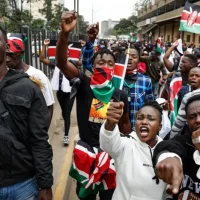 Kenyan protesters clash with police during recent anti-government demonstrations. President Ruto has ordered firm action against what he calls "anarchy."
