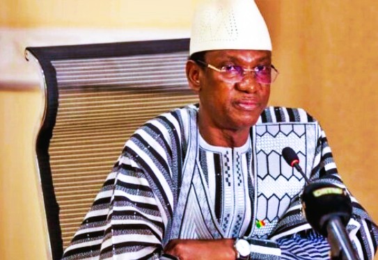 Former Malian Prime Minister Choguel Maïga at a public event, facing legal scrutiny.