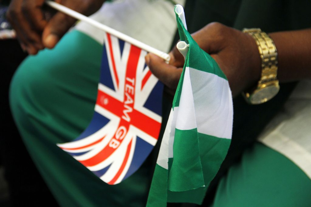 London Mayor Sadiq Khan speaking at a tech and creative industry event in Lagos, Nigeria.