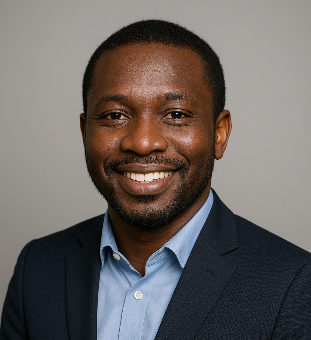 Confident Portrait in Navy Suit