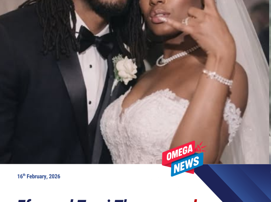 Efya and Tomi Thomas tied the knot in a private Valentine’s Day ceremony in Accra. The intimate, faith-based event was attended by close family and friends only.