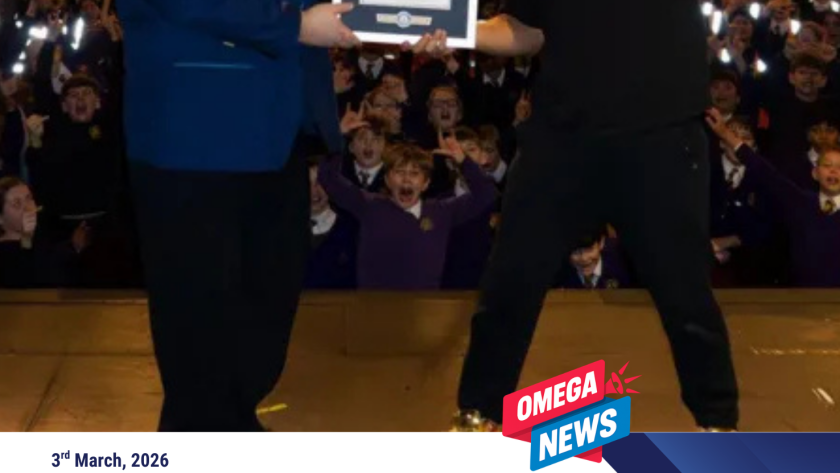 MC Grammar sets record with 859-pupil rap lesson.