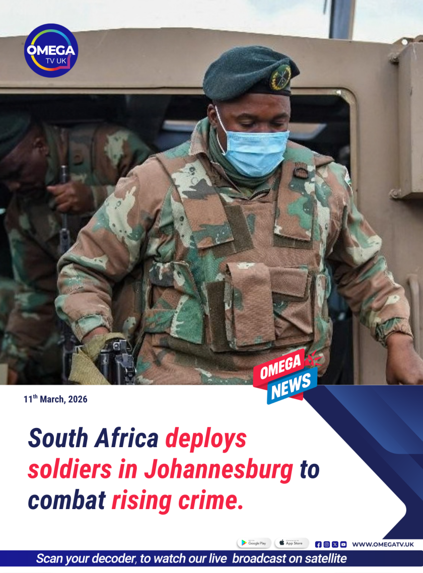 South Africa deploys soldiers in Johannesburg to combat rising crime.