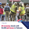 US economy unexpectedly sheds 92,000 jobs in February