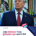 US judge dismisses Trump defamation suit against Wall Street Journal