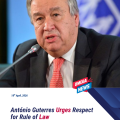 ICJ 80th Anniversary: Antonio Guterres calls for law to be respected