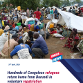 Hundreds of Congolese refugees return home from Burundi in voluntary repatriation
