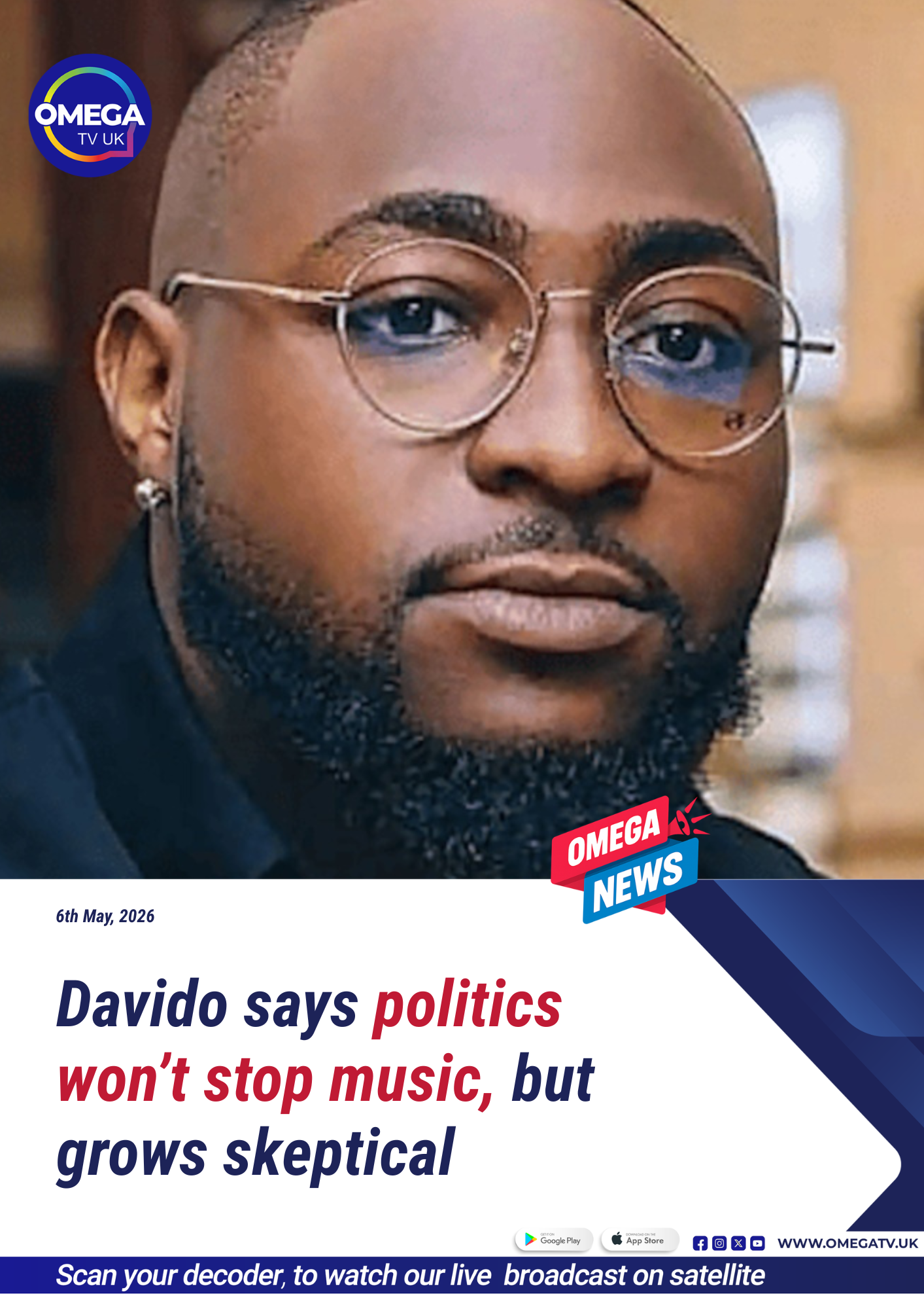 Davido insists politics won’t stop him from performing music