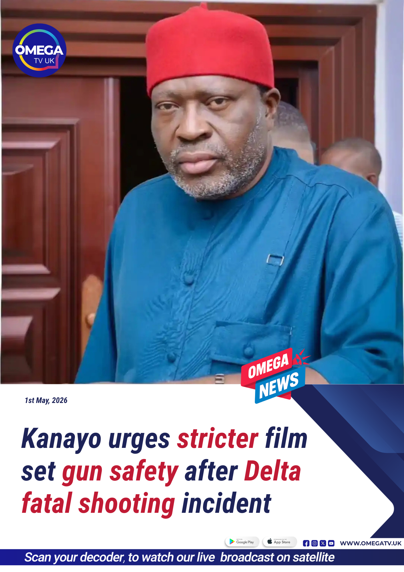 Kanayo calls for tighter firearm protocols on movie sets after Delta tragedy