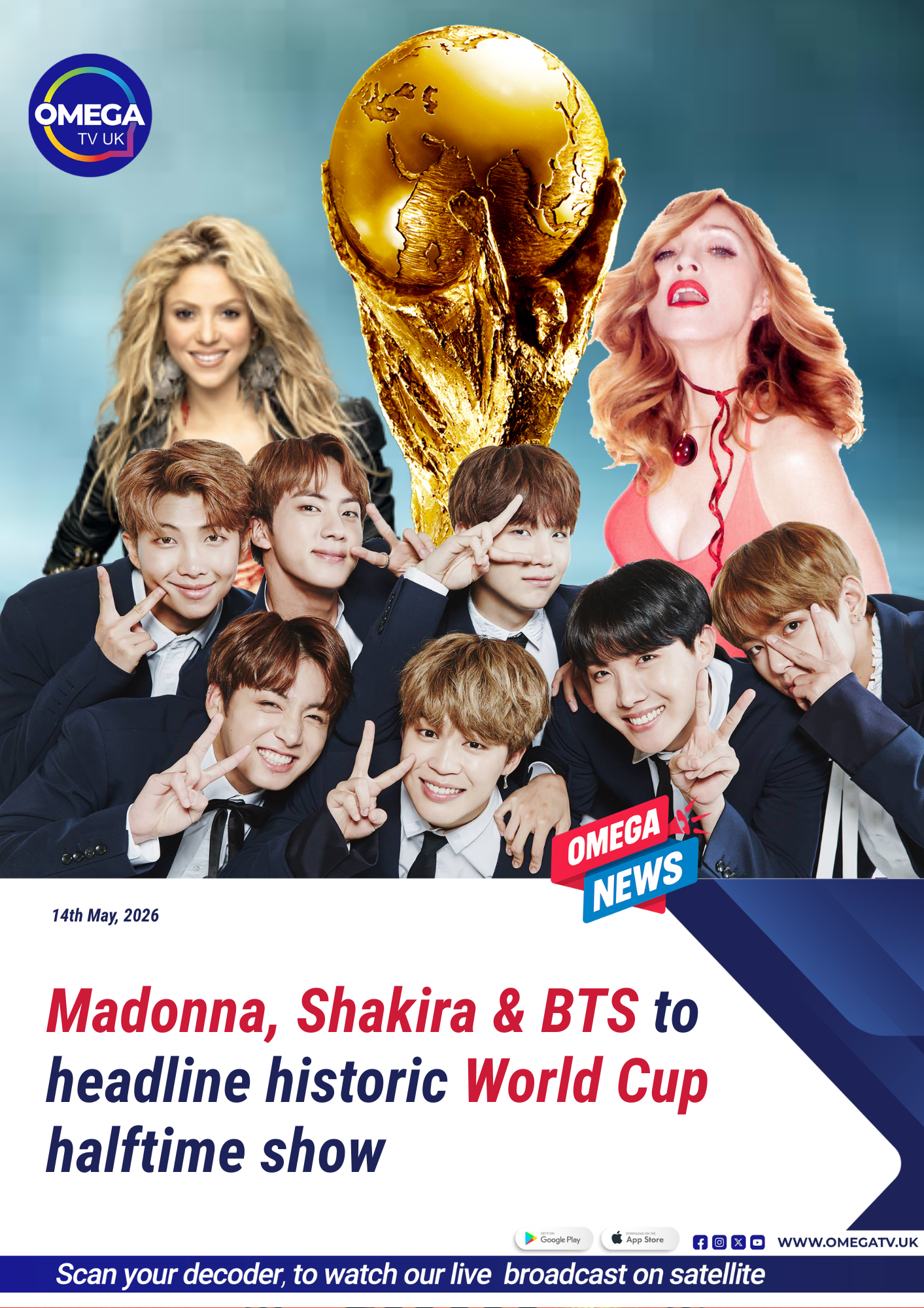 Madonna, Shakira and BTS to headline historic World Cup halftime show