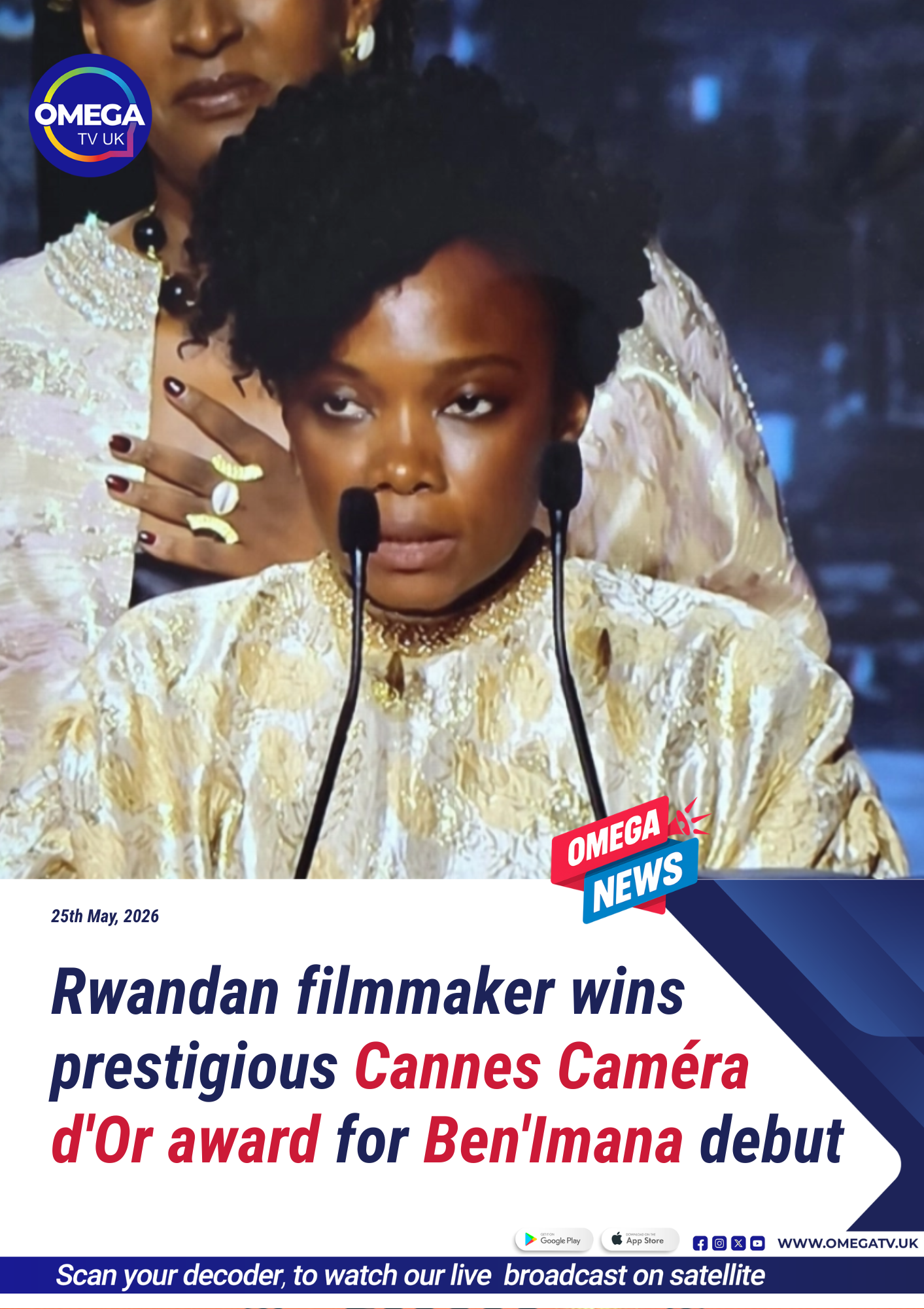 Rwandan filmmaker wins prestigious Cannes Caméra d'Or award for Ben'Imana debut