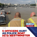 Five officers hurt as police boat strikes bridge