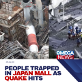 People trapped in Japanese mall hit by earthquake, with others missing after factory chimney collapse