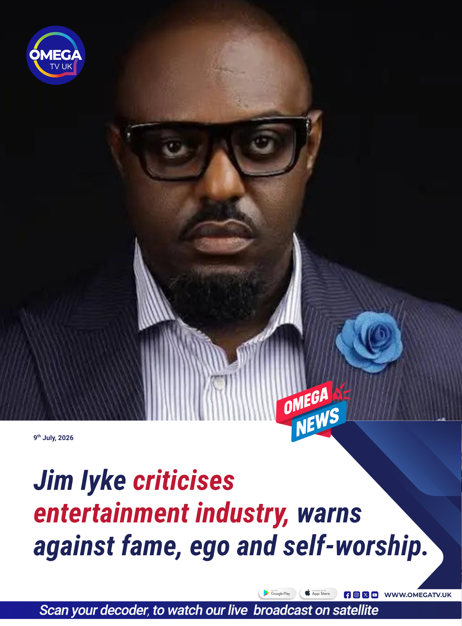 Jim Iyke criticises entertainment industry, warns against fame, ego, and self-worship.