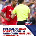 # Tielemans apologises to Villa fans for Man Utd remarks