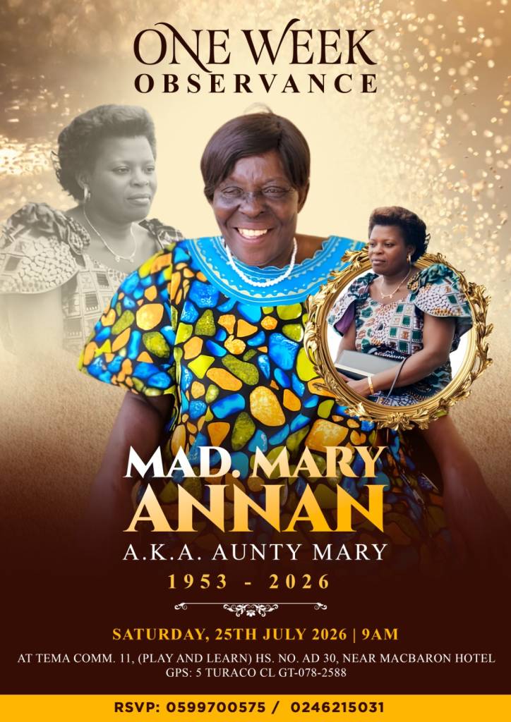 Madam Annan funeral notice