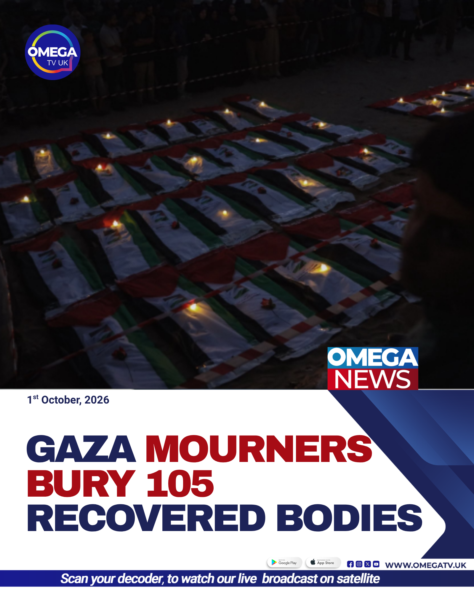 Hundreds of mourners gathered in Gaza City on Wednesday for a vigil for 105 people whose bodies were recently recovered from destroyed buildings. The remains were retrieved from rubble left by Israeli strikes during the war in Gaza. The victims had been buried beneath destroyed buildings since the early stages of the conflict, according to mourners and local authorities. Fawaz Ziyara, who attended the vigil to mourn relatives, said that the victims had died during the early stages of Israel’s military campaign. The bodies were wrapped in white bags and covered with Palestinian flags during the vigil. Plastic candles and red lights from ambulance vehicles illuminated the gathering. Some mourners stood beside bodies placed on rubble from the buildings where their relatives were found. Taghreed Hinnawi, whose daughter was among those recovered, said that the family remained unable to move beyond her death. The recovery of bodies from destroyed buildings has become a recurring feature of life in Gaza. Heavy machinery required to clear large quantities of rubble and recover bodies has not been allowed into the territory, according to the report. A mass funeral was also held on Tuesday in the Nuseirat refugee camp in central Gaza for nearly 50 people killed during the war. The United Nations estimated earlier this month that more than 8,000 bodies remained buried beneath rubble across Gaza. More than 74,000 Palestinians have been killed since 7 October 2023, according to Gaza’s Ministry of Health. Israel has continued military strikes in Gaza despite a ceasefire which took effect in October 2025, according to the source material. The conflict has generated continuing international scrutiny of the conduct of military operations and the humanitarian situation in Gaza. Several international non-governmental organisations and a United Nations commission have concluded that Israel committed genocide in Gaza. Israel has rejected accusations of genocide and has stated that its military campaign is directed against Hamas. The recovery of bodies has remained a major humanitarian challenge as large areas of Gaza have remained covered by debris from destroyed buildings. For families, the discovery of remains has provided an opportunity to identify relatives and hold funerals while also reopening wounds from the conflict.