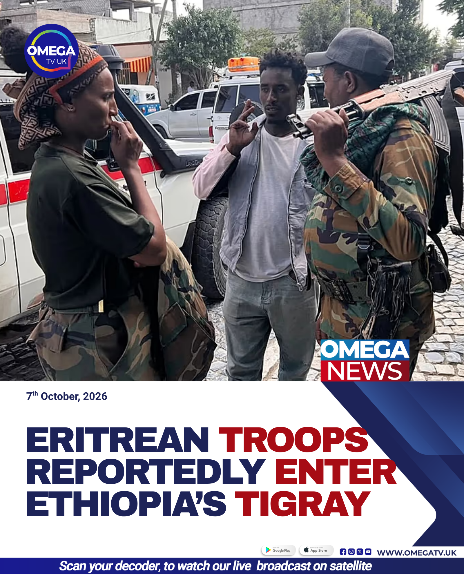 Eritrean troops have been spotted in the northern Ethiopian city of Adigrat, according to local officials and residents. The troops appear to be heading south. A local official and residents told AFP the Eritrean soldiers had been in Adigrat for days and were heading south. The reports come after two weeks of fighting between the Tigray People’s Liberation Front and Ethiopian federal forces. The clashes began on 23 September, reigniting fears of a return to the devastating 2020-2022 civil war. Ethiopia has blamed Eritrea for backing the TPLF. Tensions between the two countries flared last week as they cut diplomatic ties. Ethiopian federal forces have pushed back the Tigrayan rebels, supported by local militias. The army entered the regional capital, Mekelle, at the weekend without a fight, as the TPLF had left the city. Several sources told AFP that Eritrean troops were in the northern Tigrayan city of Adigrat, about 115 kilometres north of Mekelle, and heading south. Tigray Peace Force commander Gebreigziabher Beyene, whose militia has fought alongside federal forces, said Eritrean troops had entered Tigray in uniform with heavy weapons. He also alleged that the force was being targeted by drones. Beyene said Eritrea was deploying troops inside Tigray to prevent fighting from spreading into Eritrean territory. Two eyewitnesses in Adigrat told AFP that they had seen Eritrean soldiers on the roads heading south. A local official, speaking anonymously, said the presence of Eritrean troops had raised concerns among residents. One eyewitness said Eritrean soldiers were travelling in large trucks and patrol vehicles and carrying heavy weapons. Further insecurity was reported west of Mekelle. An Adwa resident told AFP that drone strikes had targeted hotels in the town over the weekend, killing several civilians and injuring four others. Eritrea gained independence from Ethiopia in 1993 and fought a border war with Ethiopia from 1998 to 2000. Relations between the countries improved following the rise to power of Ethiopian Prime Minister Abiy Ahmed in 2018 and Eritrea subsequently fought alongside Ethiopia during the Tigray civil war against the TPLF. Relations soured again after the conflict. Earlier this month, Ethiopia expelled 10 Eritrean diplomats and closed its embassy in Asmara. Eritrea said it would sever diplomatic ties. The latest tensions have raised fears that TPLF forces could retreat into Eritrea, providing a pretext for an Ethiopian military intervention. Regional expert Kjetil Tronvoll said Eritrea wanted to maintain a buffer zone in northern Tigray and confront Ethiopian forces inside Tigray.