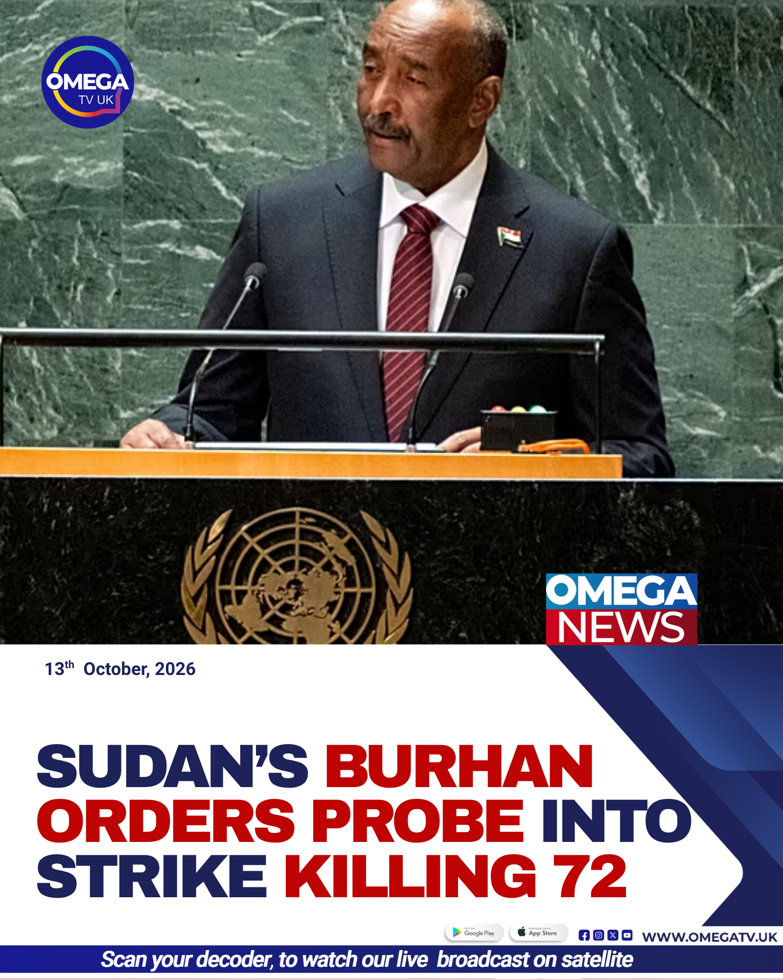 Sudanese authorities launch an investigation into an airstrike at a gold mining site near the Egyptian border that reportedly killed 72 people.