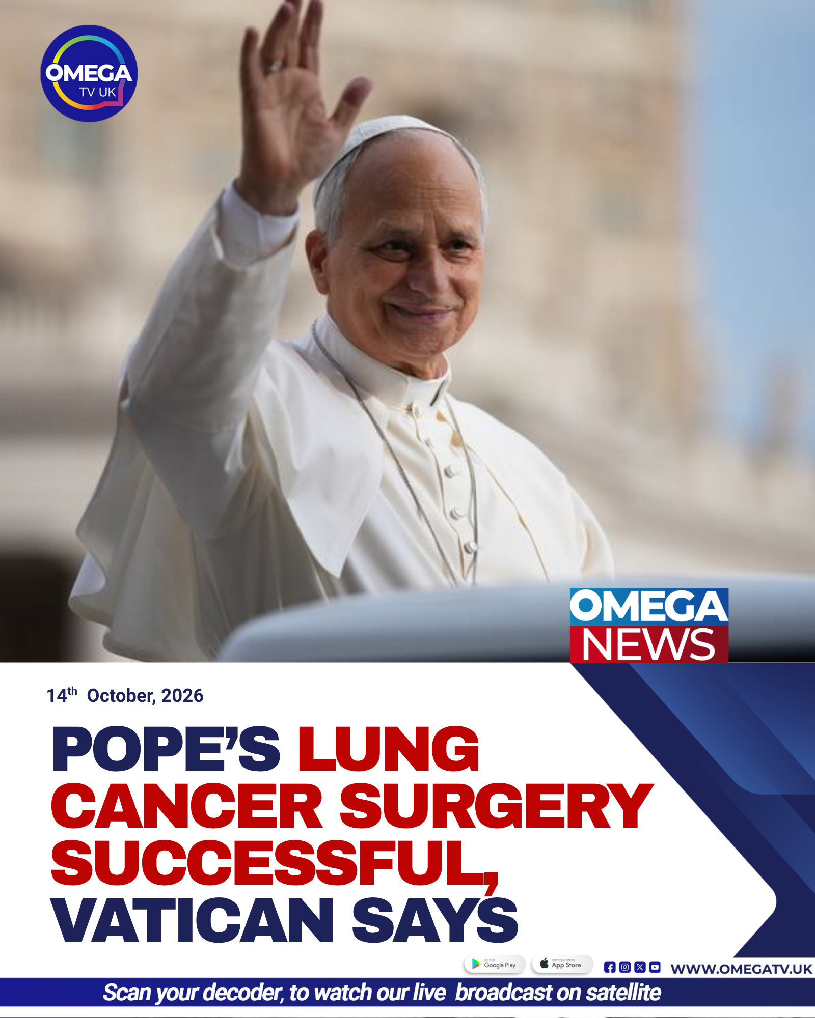 Pope Leo XIV arrives at Rome’s Gemelli Hospital for surgery after a lung cancer diagnosis.
