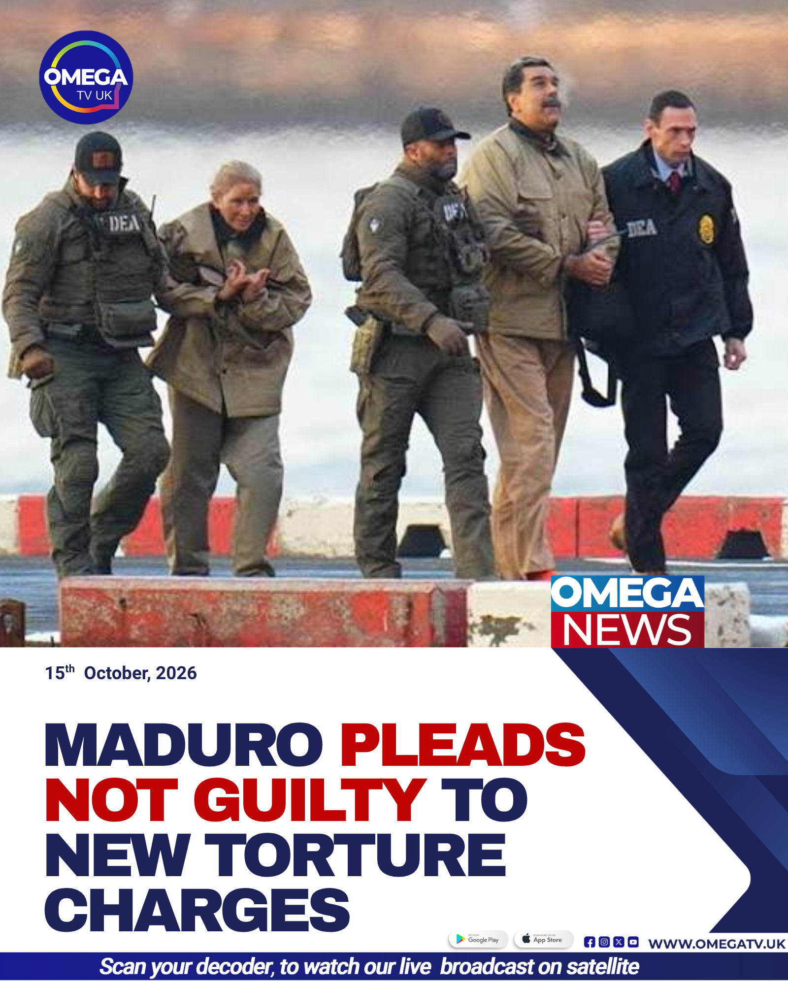 Venezuela’s former president Nicolás Maduro and his wife Cilia Flores appear in a New York court and plead not guilty to new conspiracy to commit torture charges.