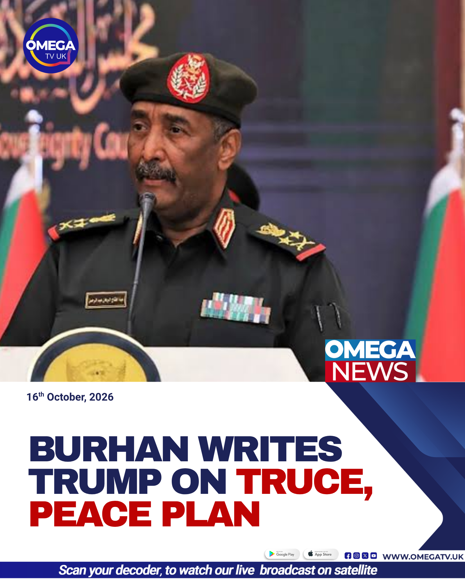 Sudanese army chief Abdel Fattah al-Burhan writes to US President Donald Trump reaffirming his commitment to ending Sudan’s war.