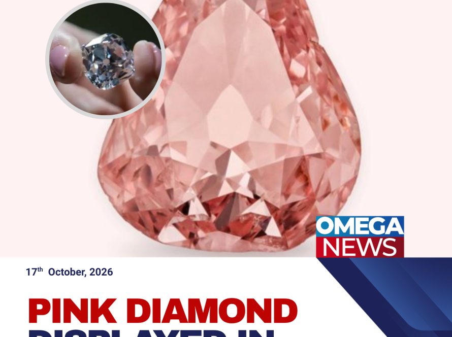 The rare nine-carat Grand Condé pink diamond displayed at the Condé Museum in France.