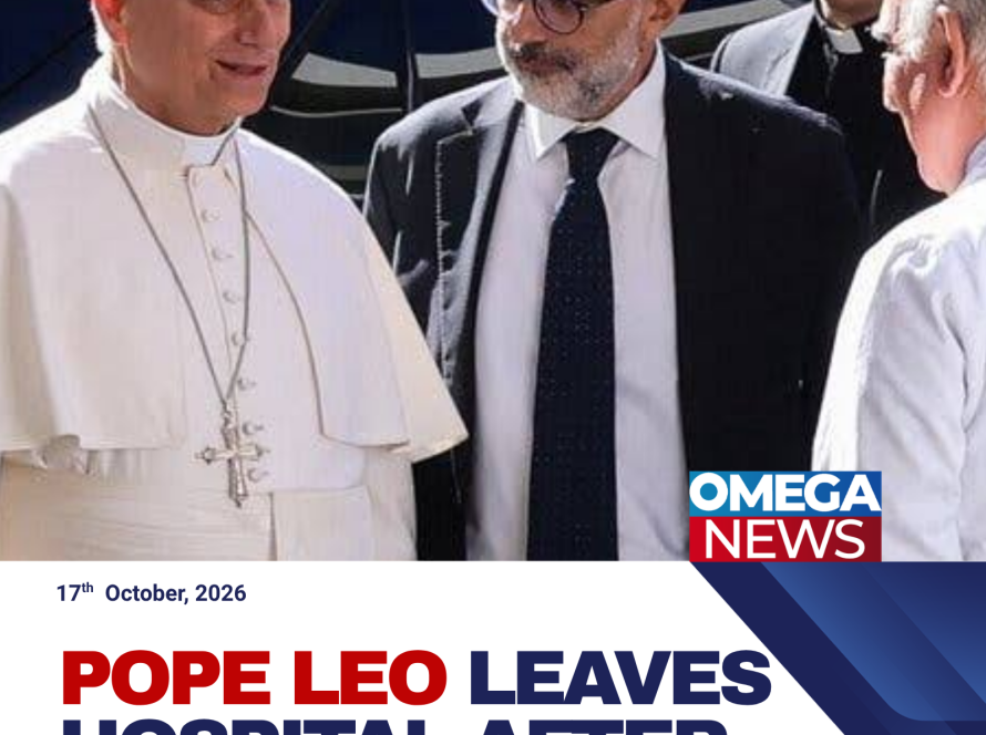 Pope Leo XIV greets well-wishers after leaving Rome’s Gemelli hospital following lung cancer surgery.