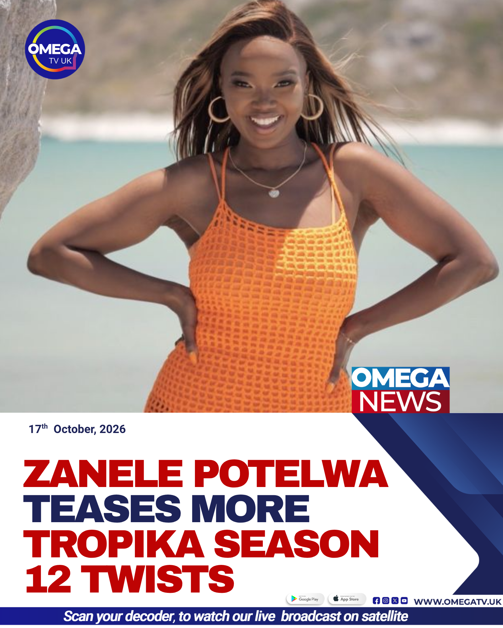 Zanele Potelwa hosts Season 12 of Tropika Island of Treasure, which features celebrity contestants competing on Réunion Island.