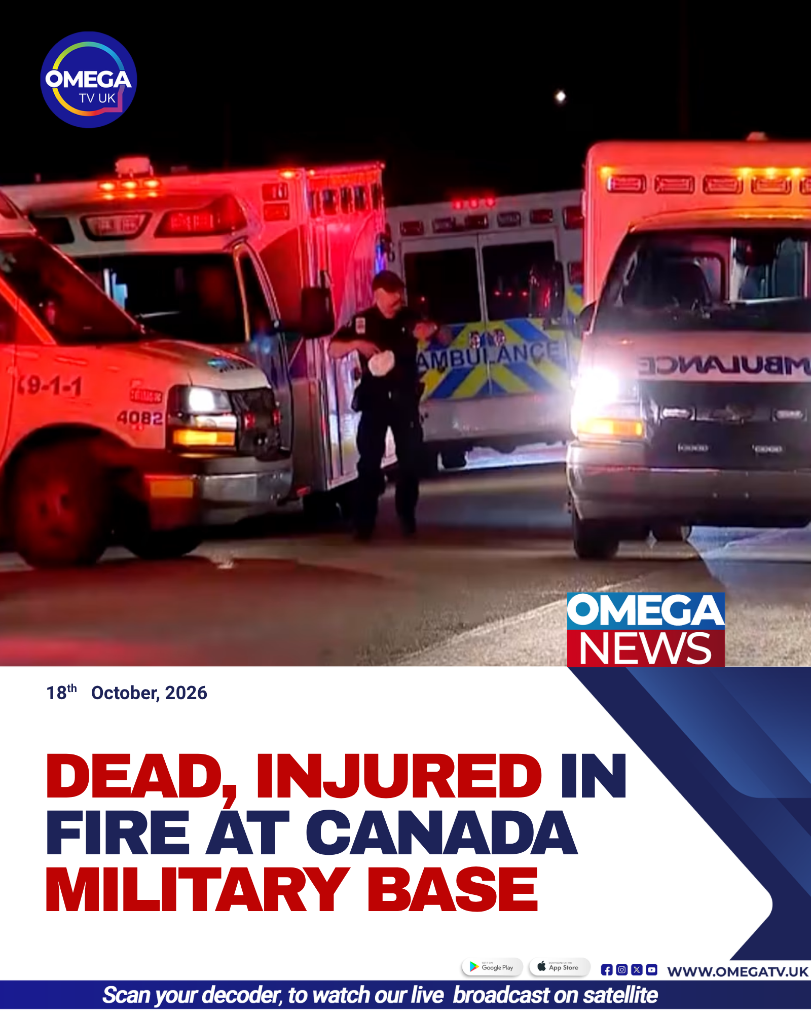 Fire and emergency response operations at Canadian Forces Base Wainwright in Alberta following a major blaze.