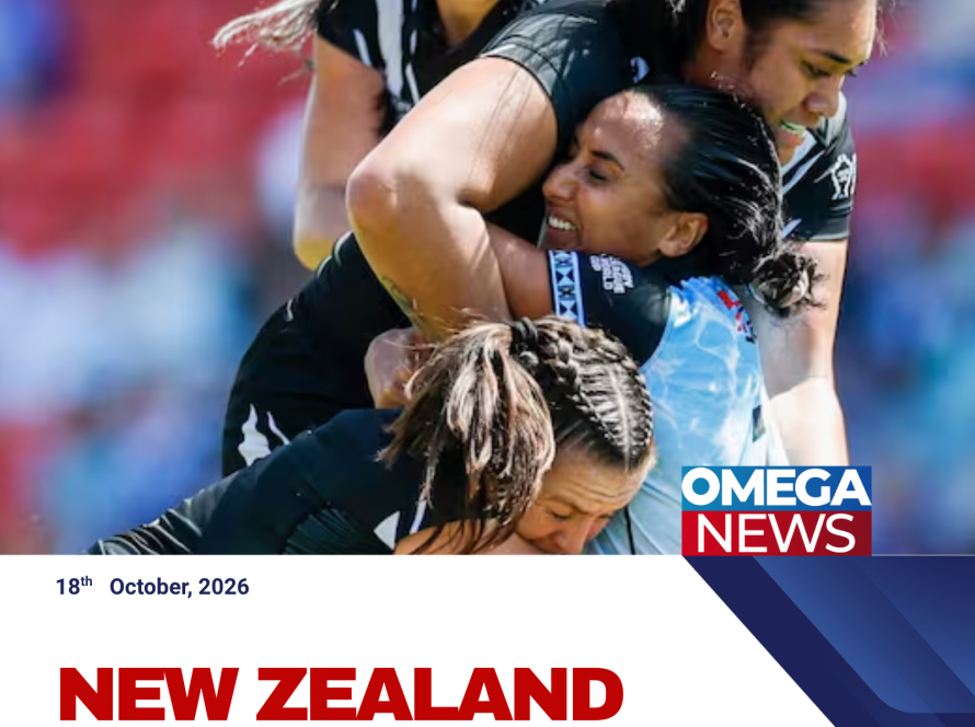 New Zealand and Fiji women’s rugby league players compete during their closely contested World Cup opening match in Newcastle.