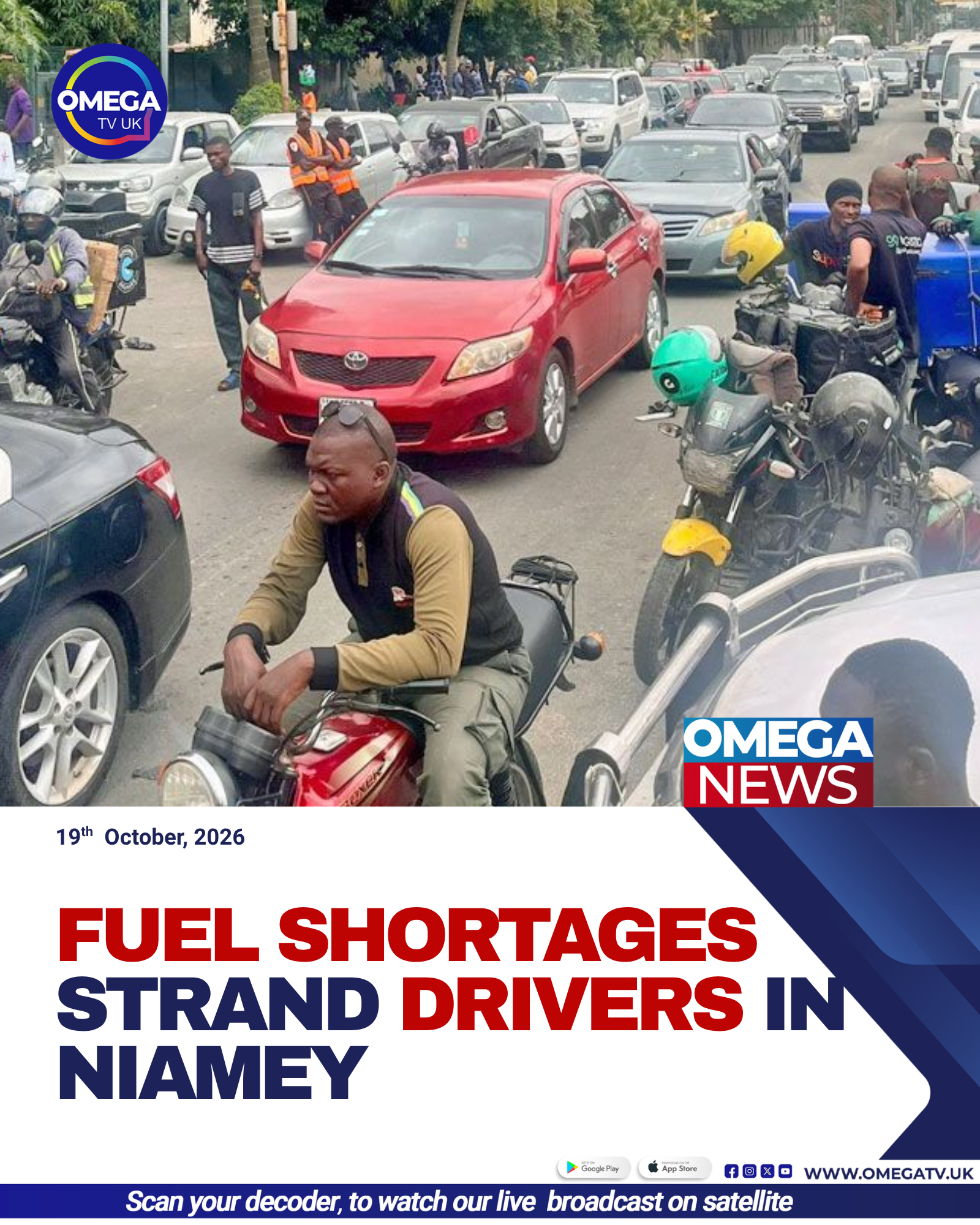 Motorists queue at petrol stations in Niamey, Niger, as fuel shortages leave drivers struggling to find gasoline.
