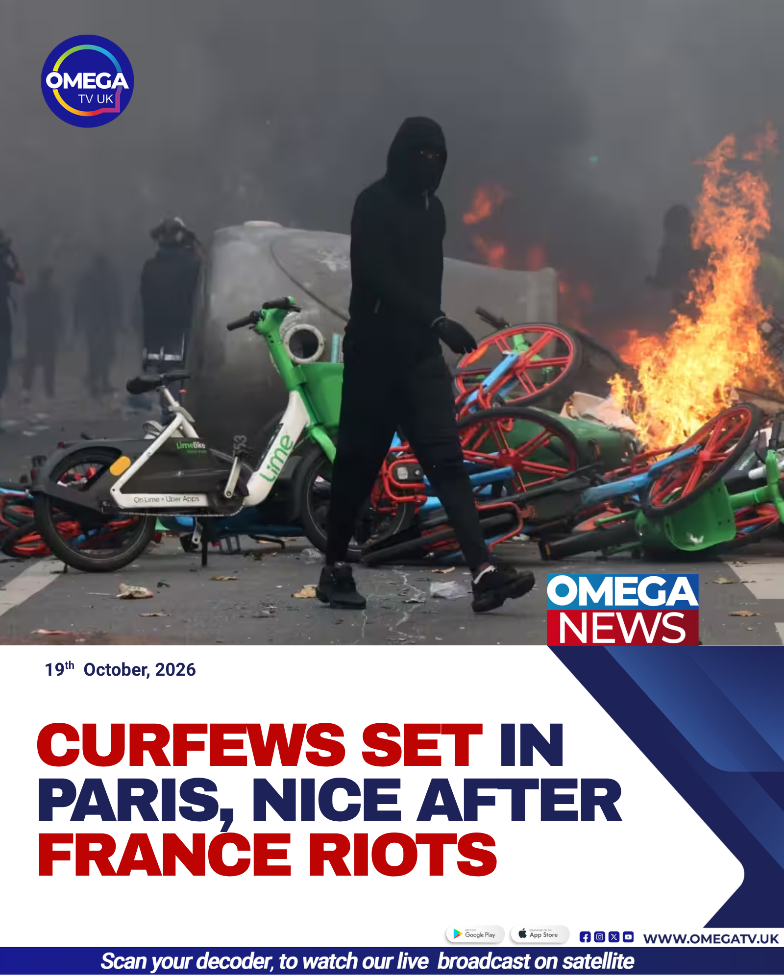 Police in France introduce overnight curfews in parts of Paris and Nice following widespread protests, riots and looting.