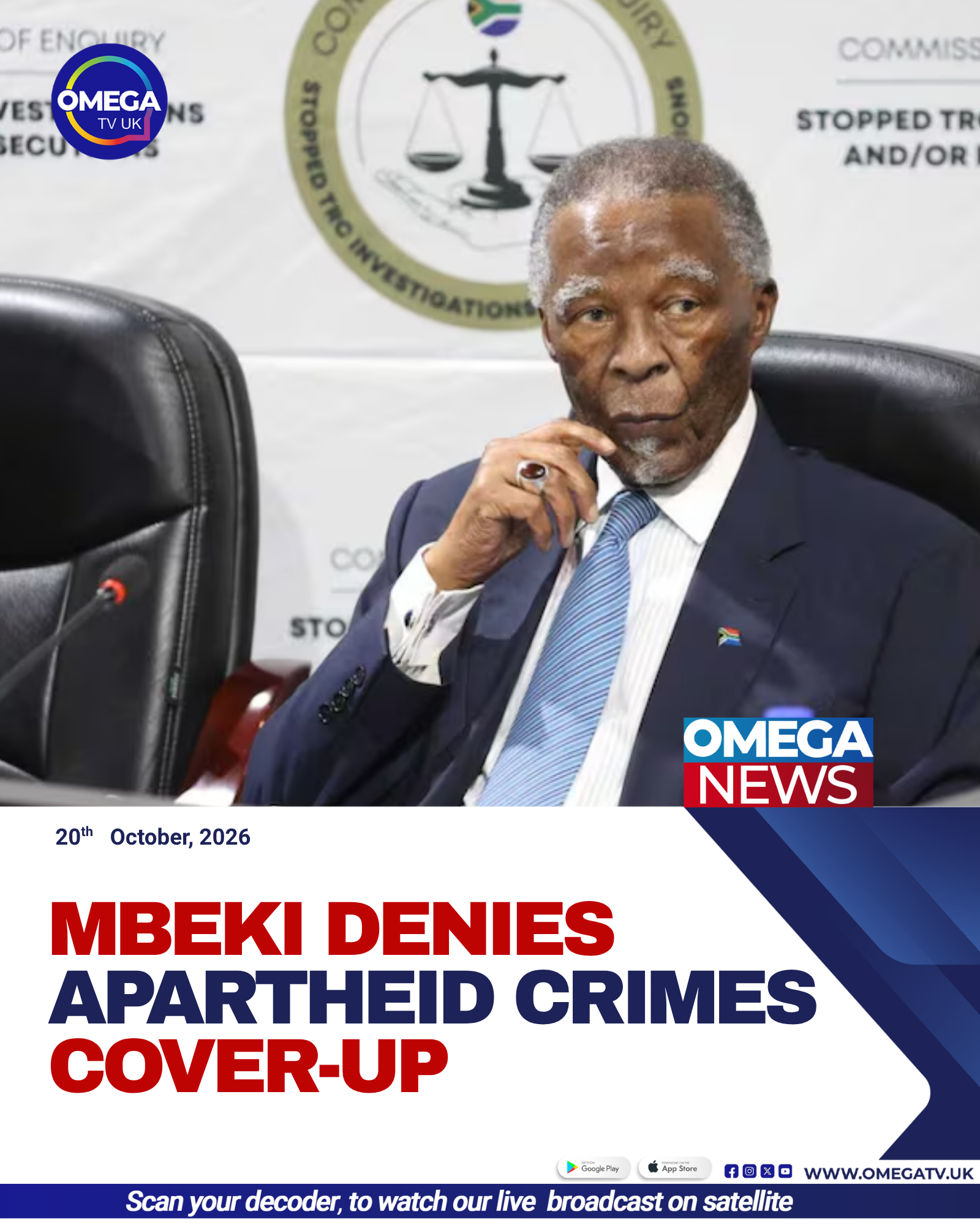 Former South African President Thabo Mbeki testifies before a judicial inquiry in Johannesburg into allegations of political interference in apartheid-era crime prosecutions.