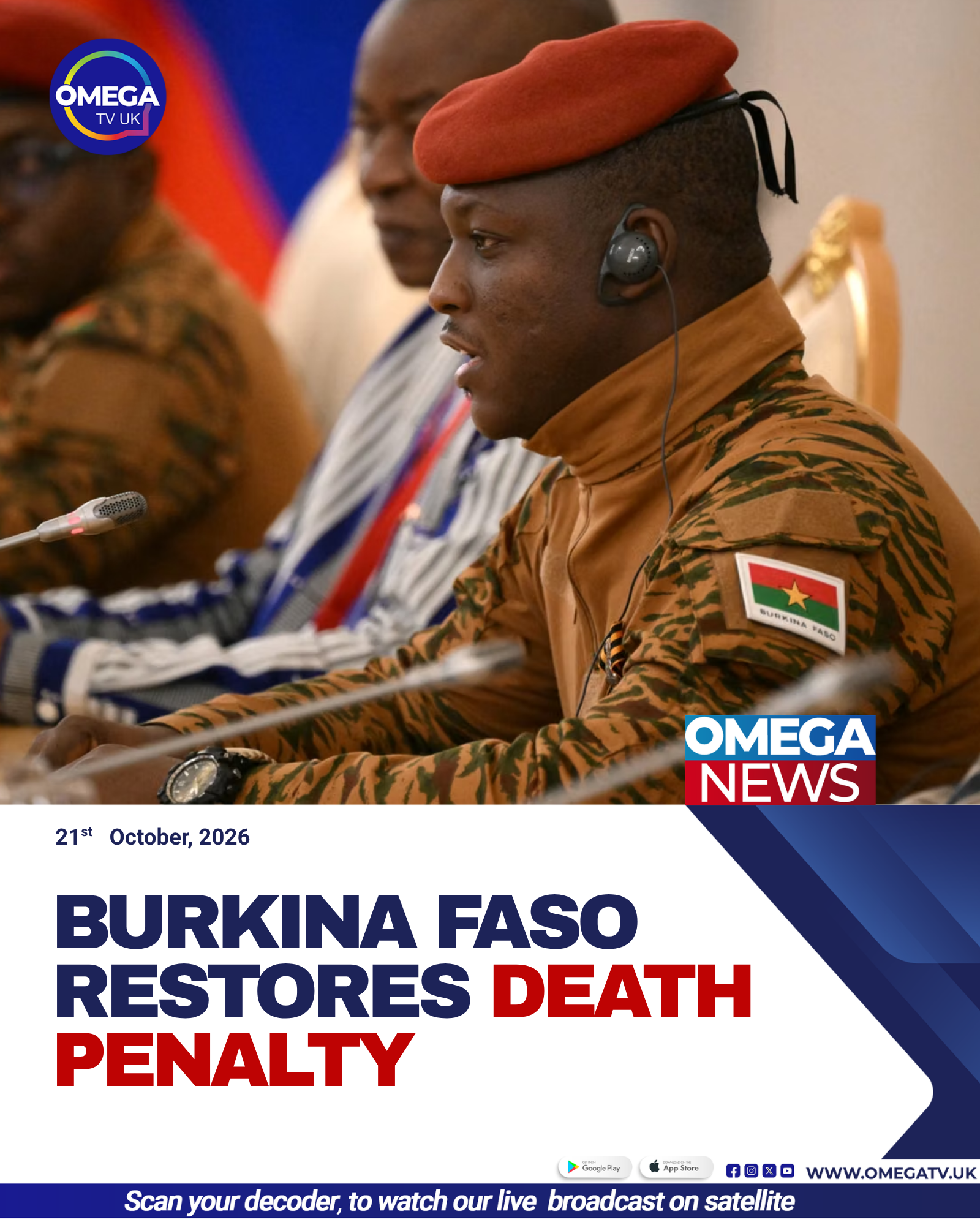 Burkina Faso’s military leader Captain Ibrahim Traoré, whose government has reinstated the death penalty under a revised penal code.